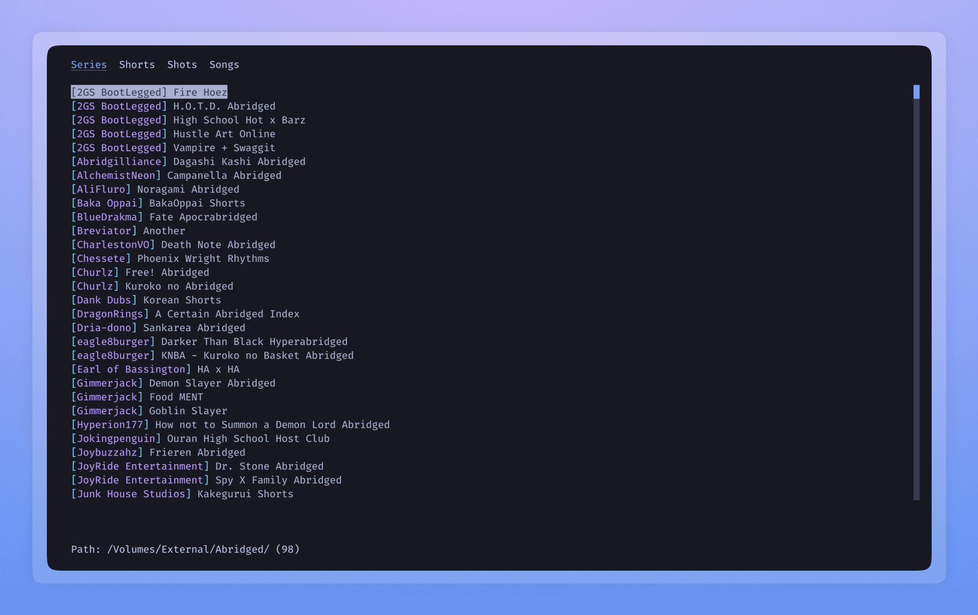Abridged-cli